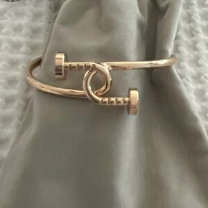 New Gold Tone Nail Twist Cuff Bracelet